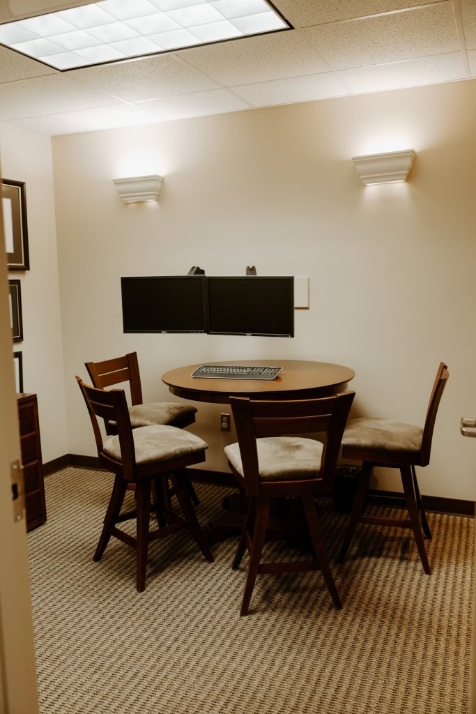 Private consultation room for patient discussions and treatment planning