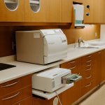 Dental sterilization and equipment preparation area inside the practice